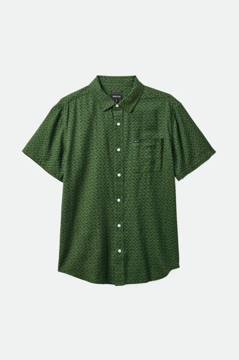 charter print short sleeve woven shirt trekking green tile