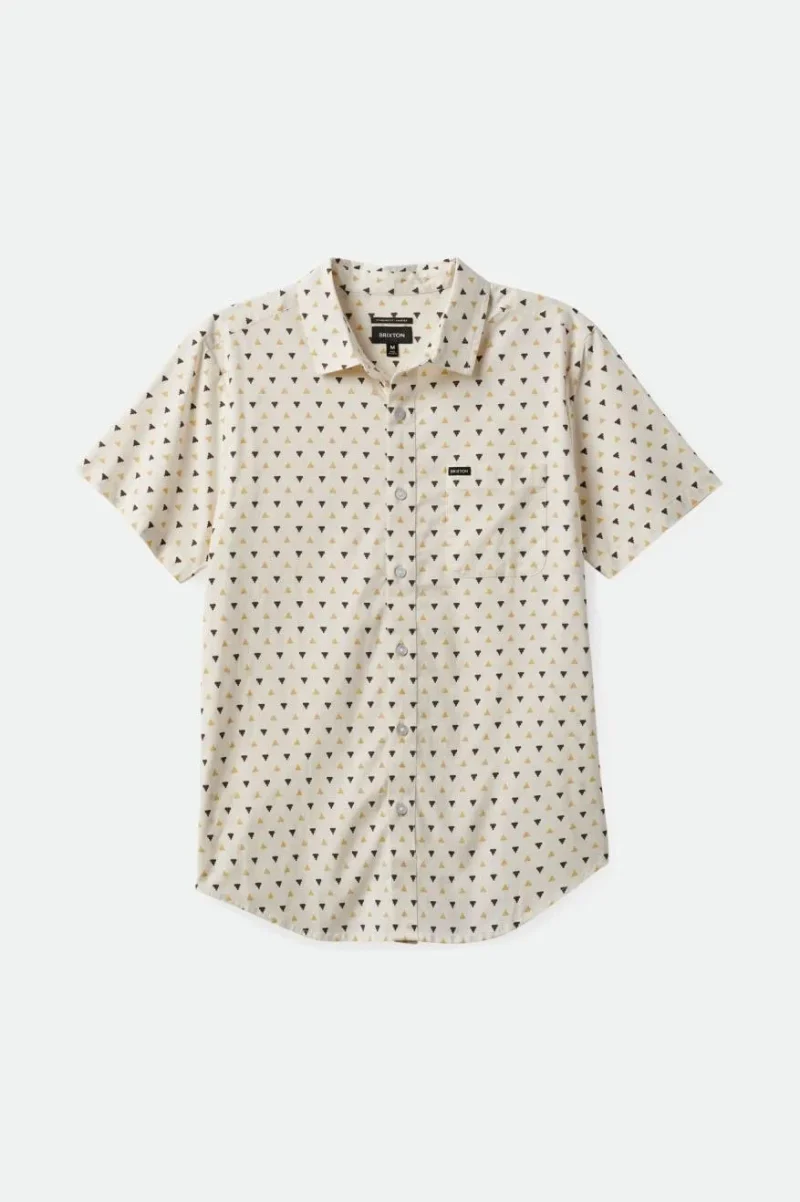 charter print woven shirt off white straw dark earth