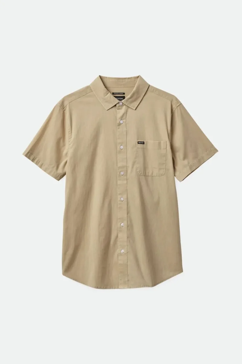 charter sol wash oat milk s s woven shirt