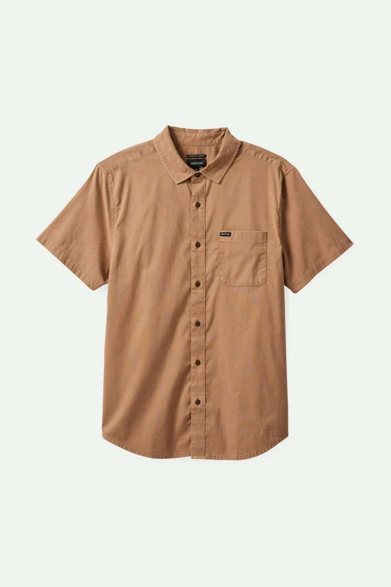 charter sol wash short sleeve woven shirt burro brown