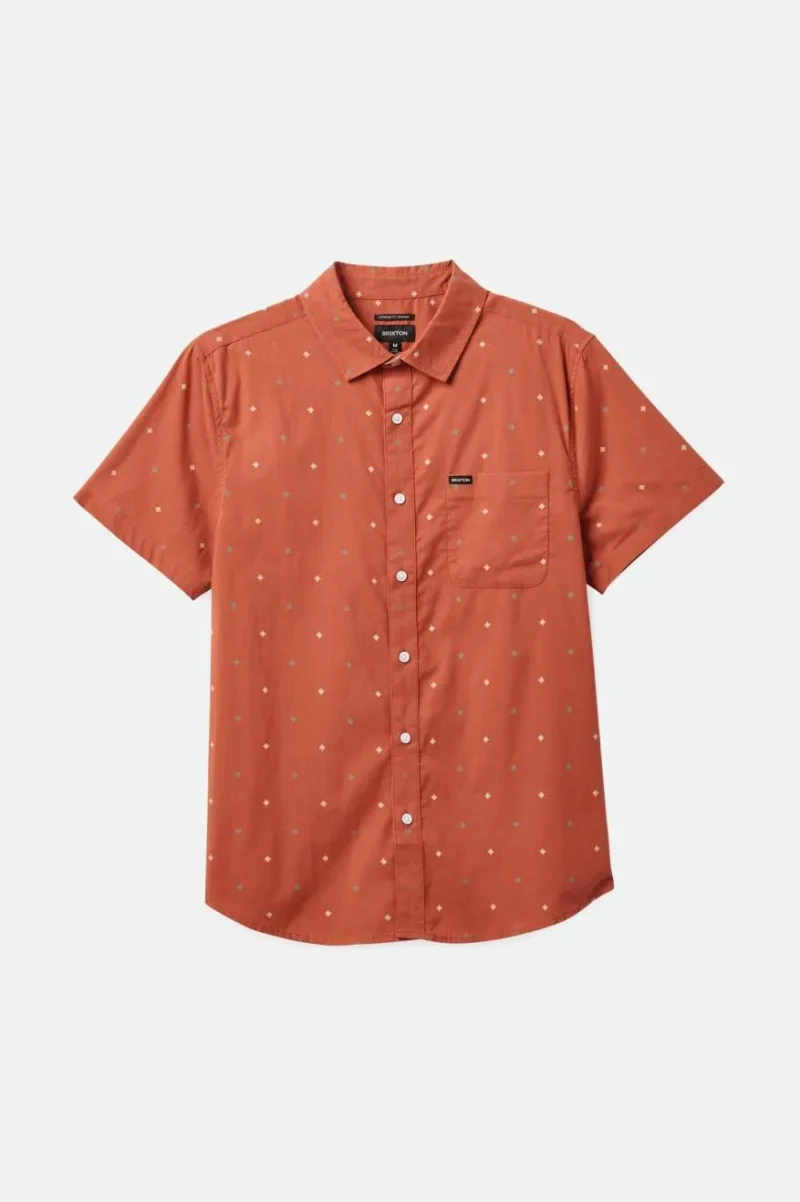 charter terracotta pyramid print woven shirt