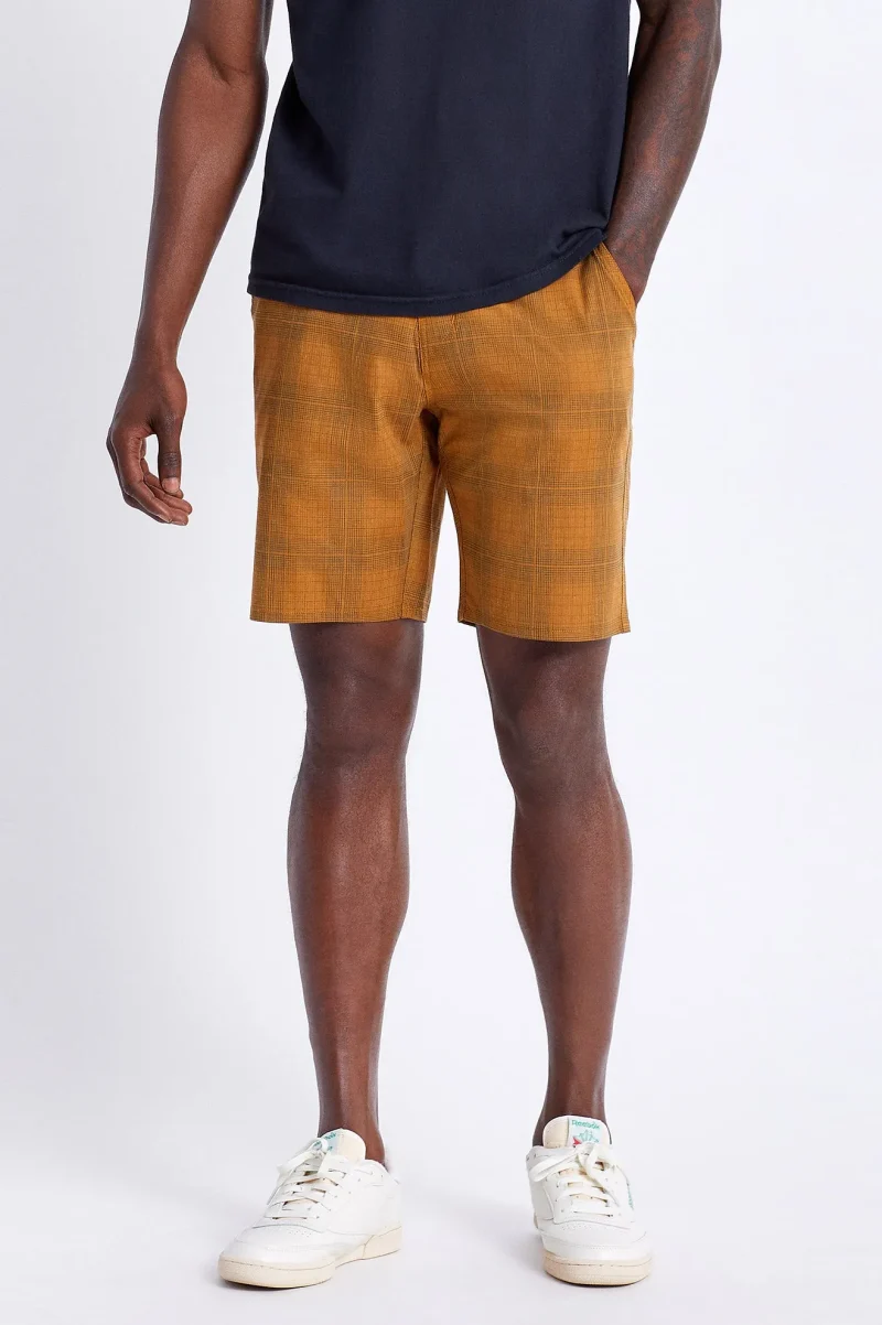 chino utility shorts copper steel blue