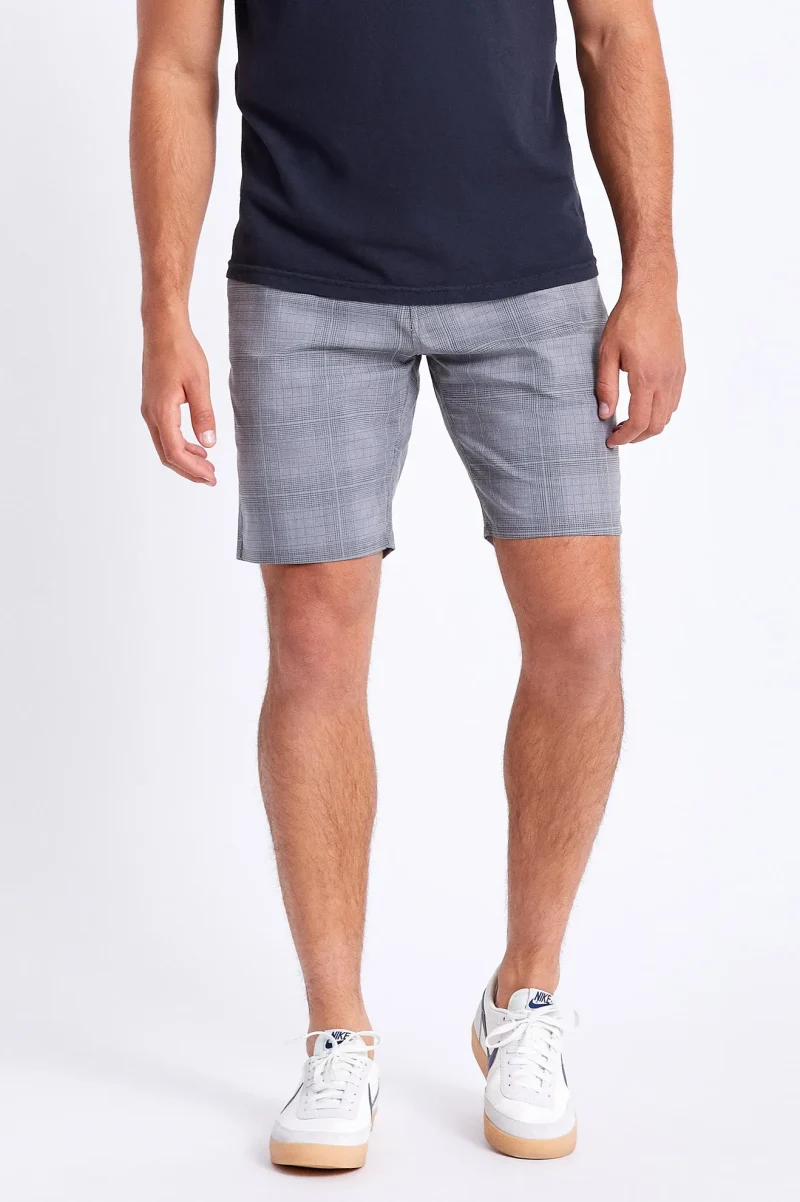 chino utility shorts in grey charcoal