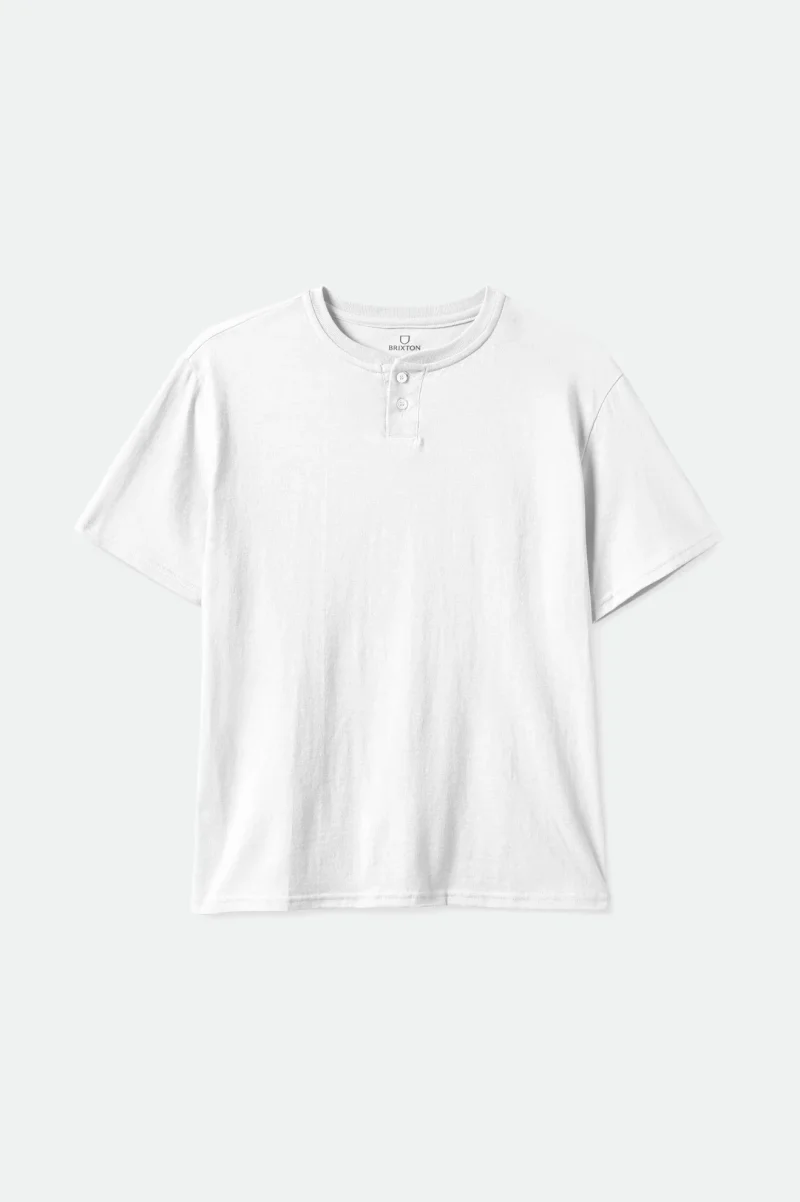 classic white henley tee short sleeve