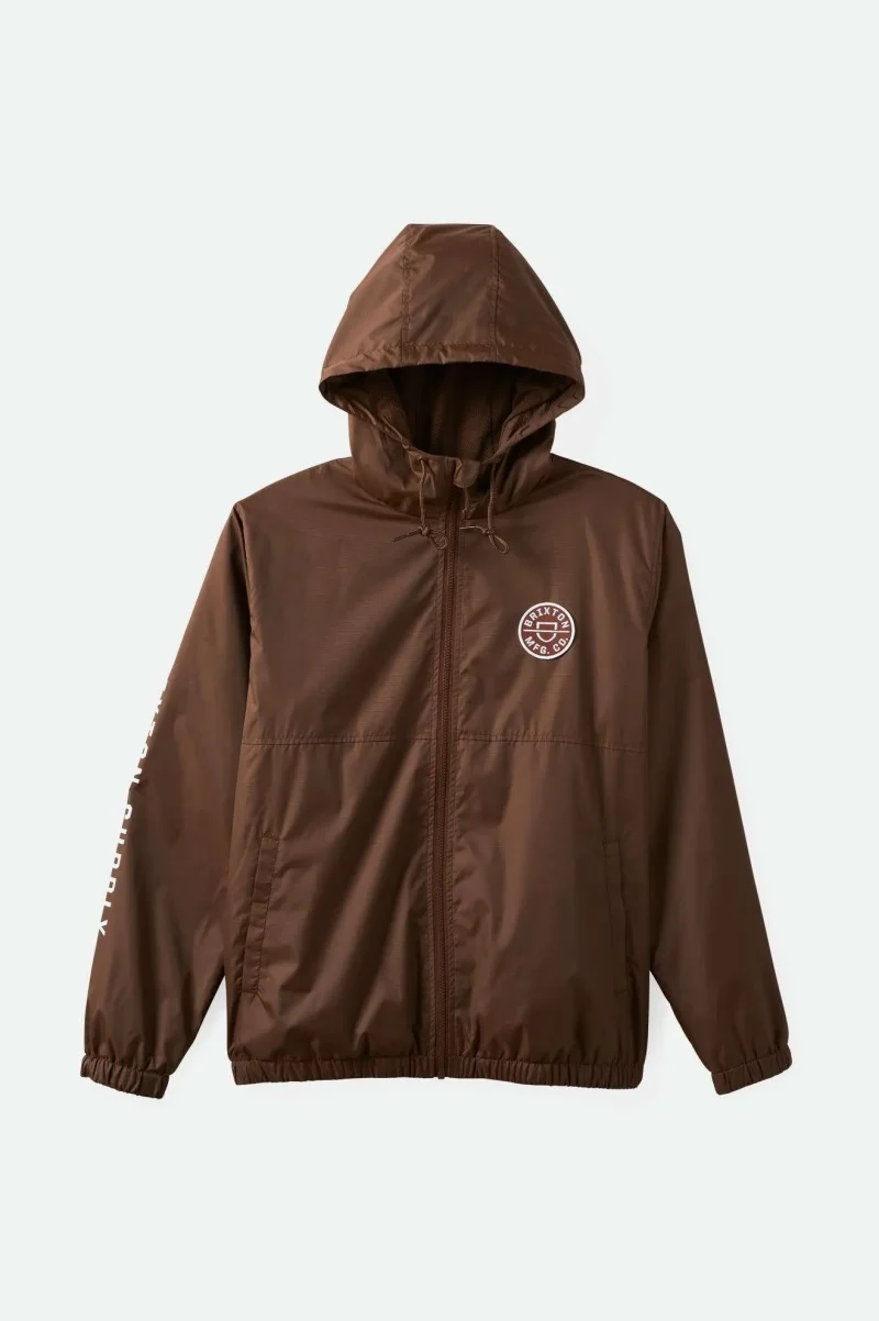 claxton crest pinecone brown lightweight jacket