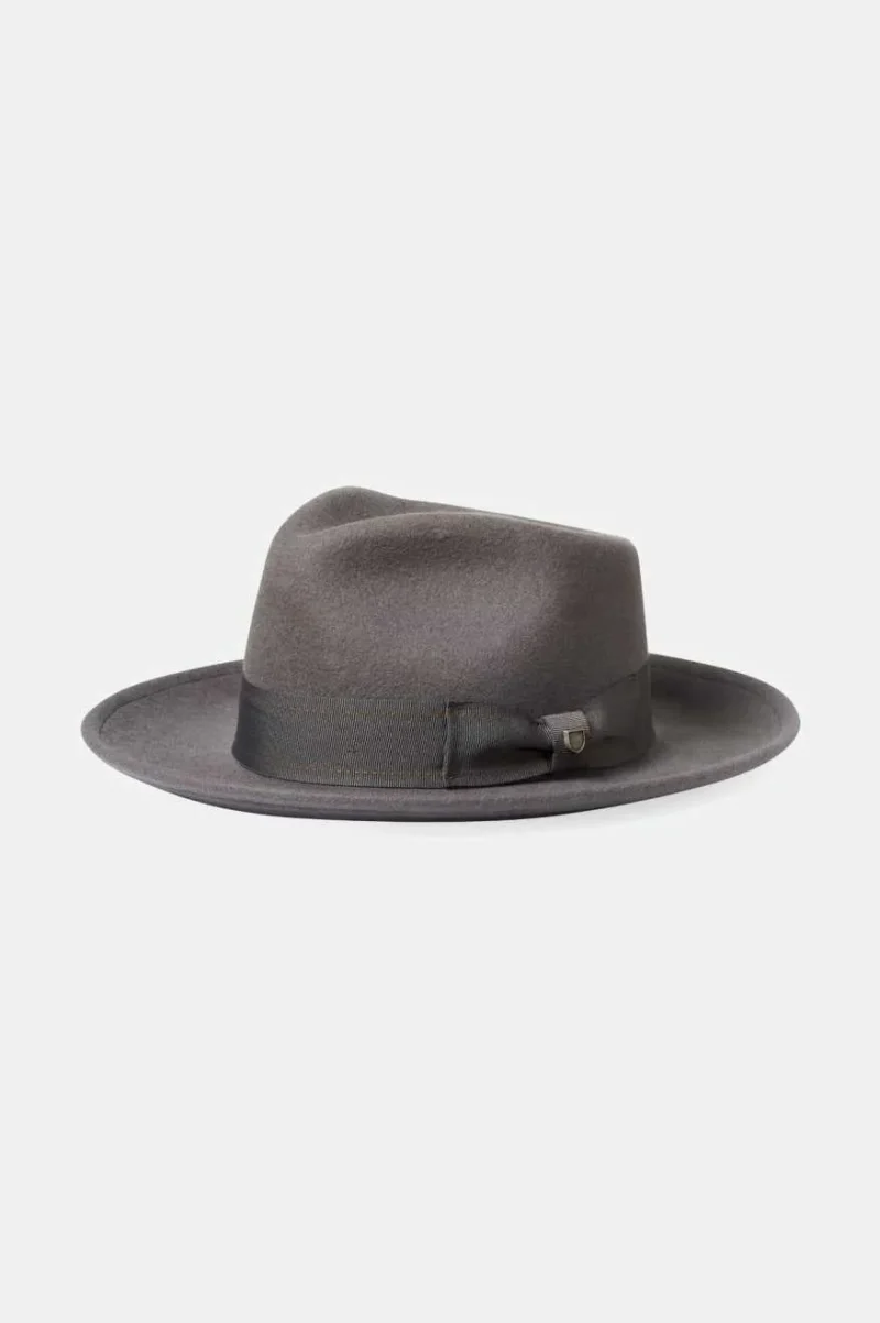 convertabrim grey fedora hat