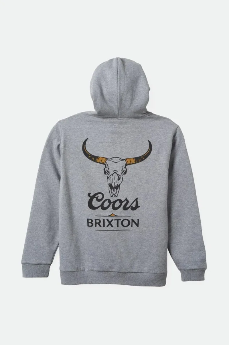 coors bull heather grey hoodie