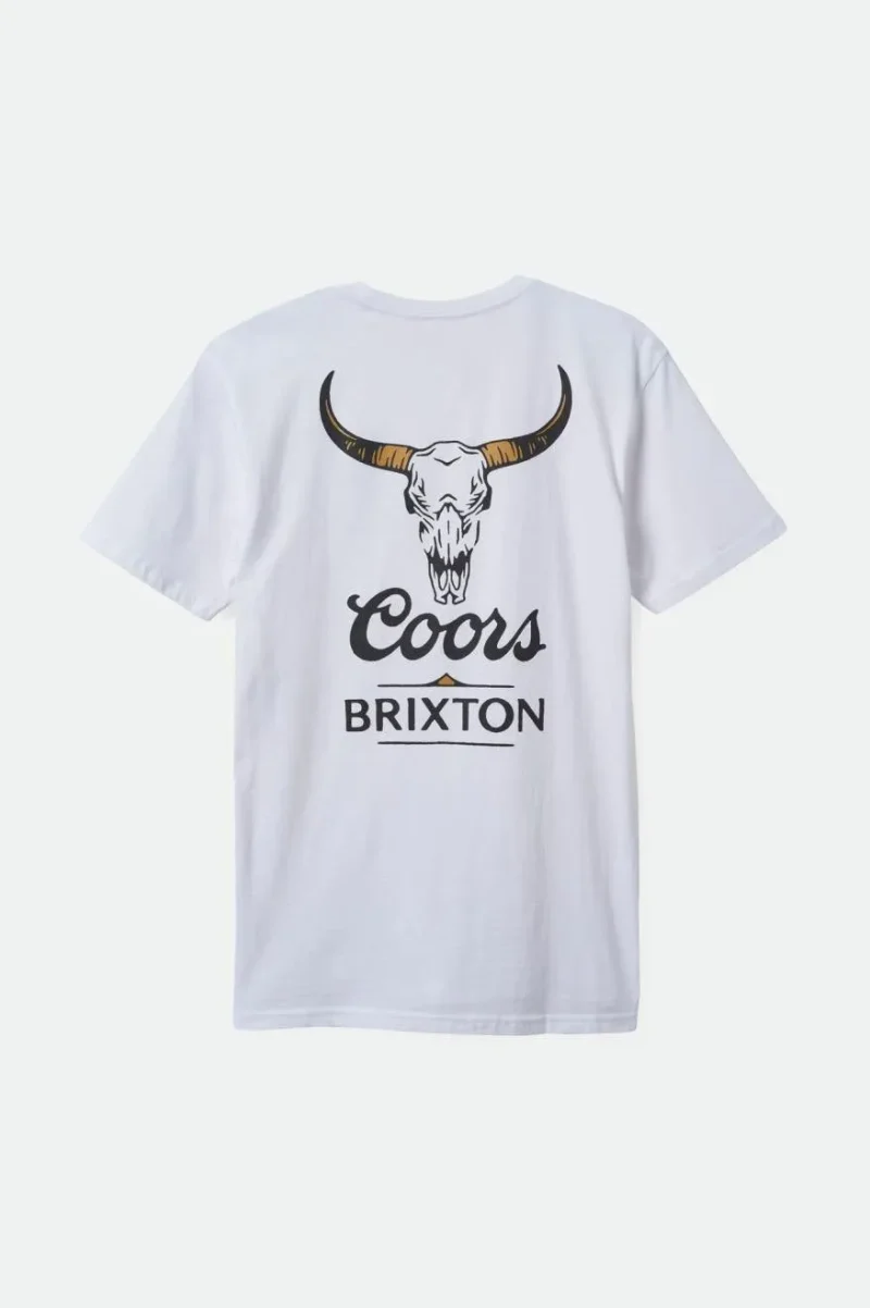 coors bull tailored short sleeve tee white