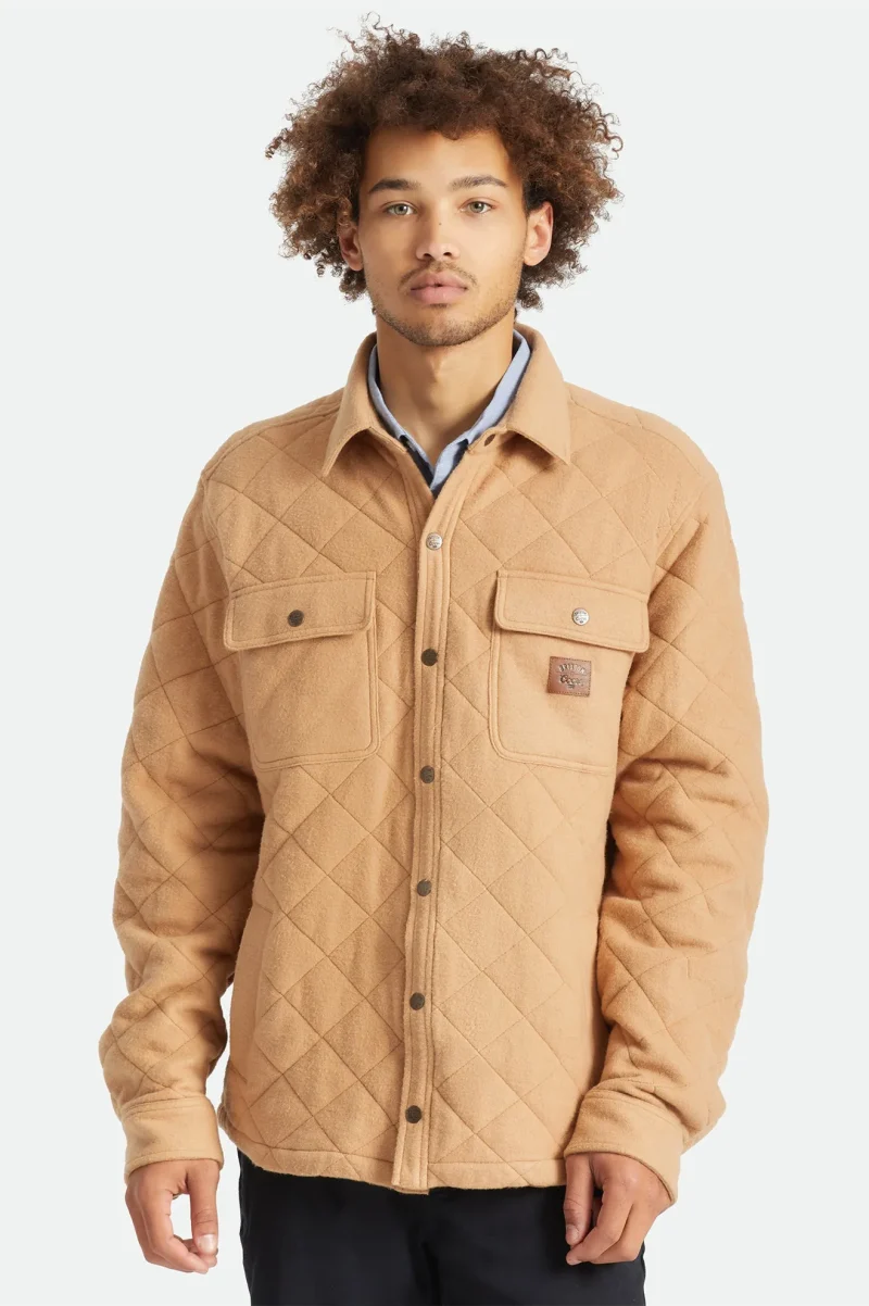 coors creek quilted fleece jacket in rocky brown