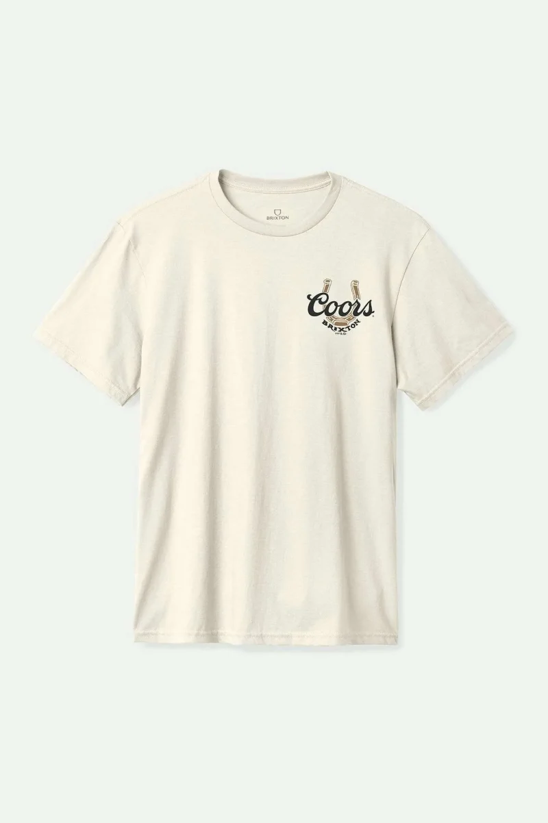 coors light men s short sleeve tee natural