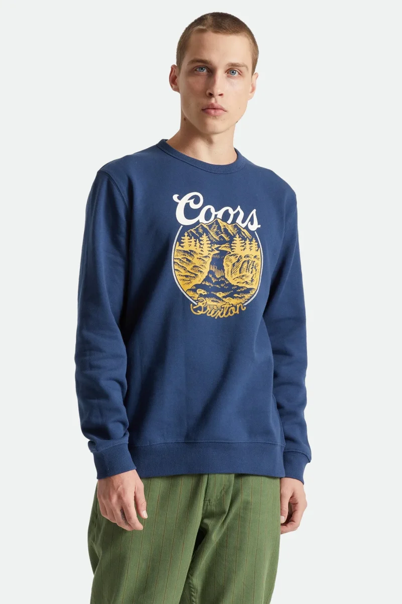 coors rocky crew washed navy hoodie