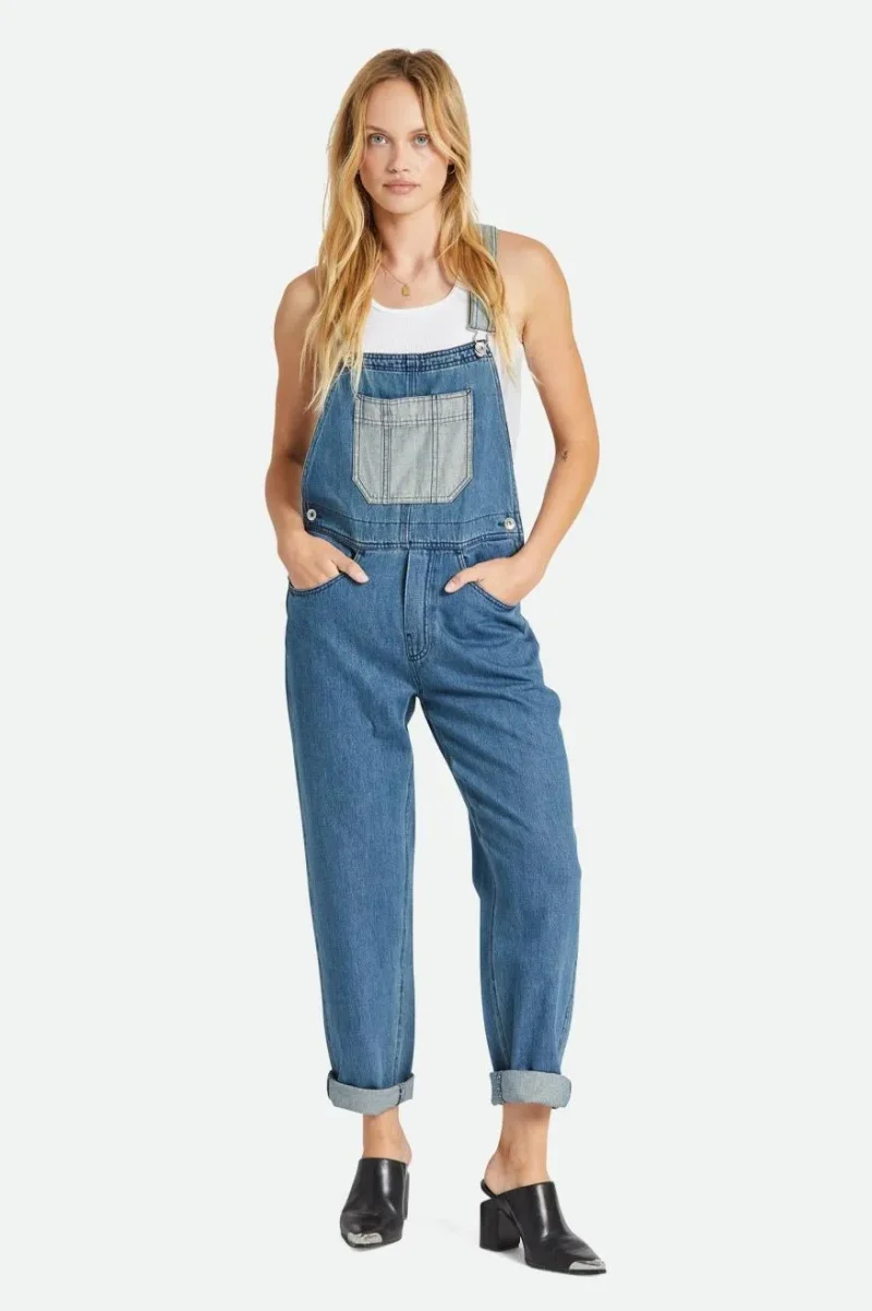 costa two tone indigo overalls