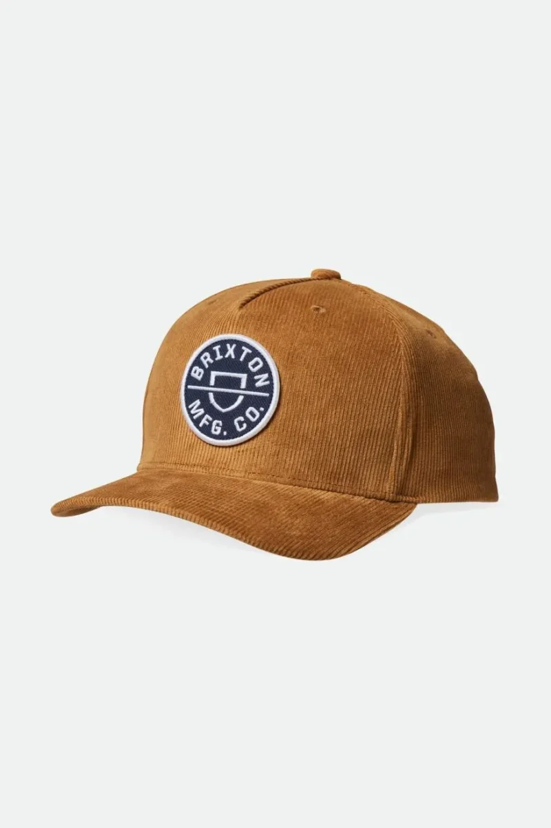 crest c netplus golden brown cord snapback hat