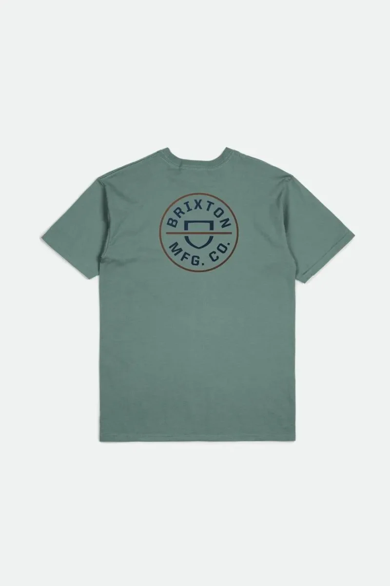 crest ii s s classic tee chinois green navy sepia