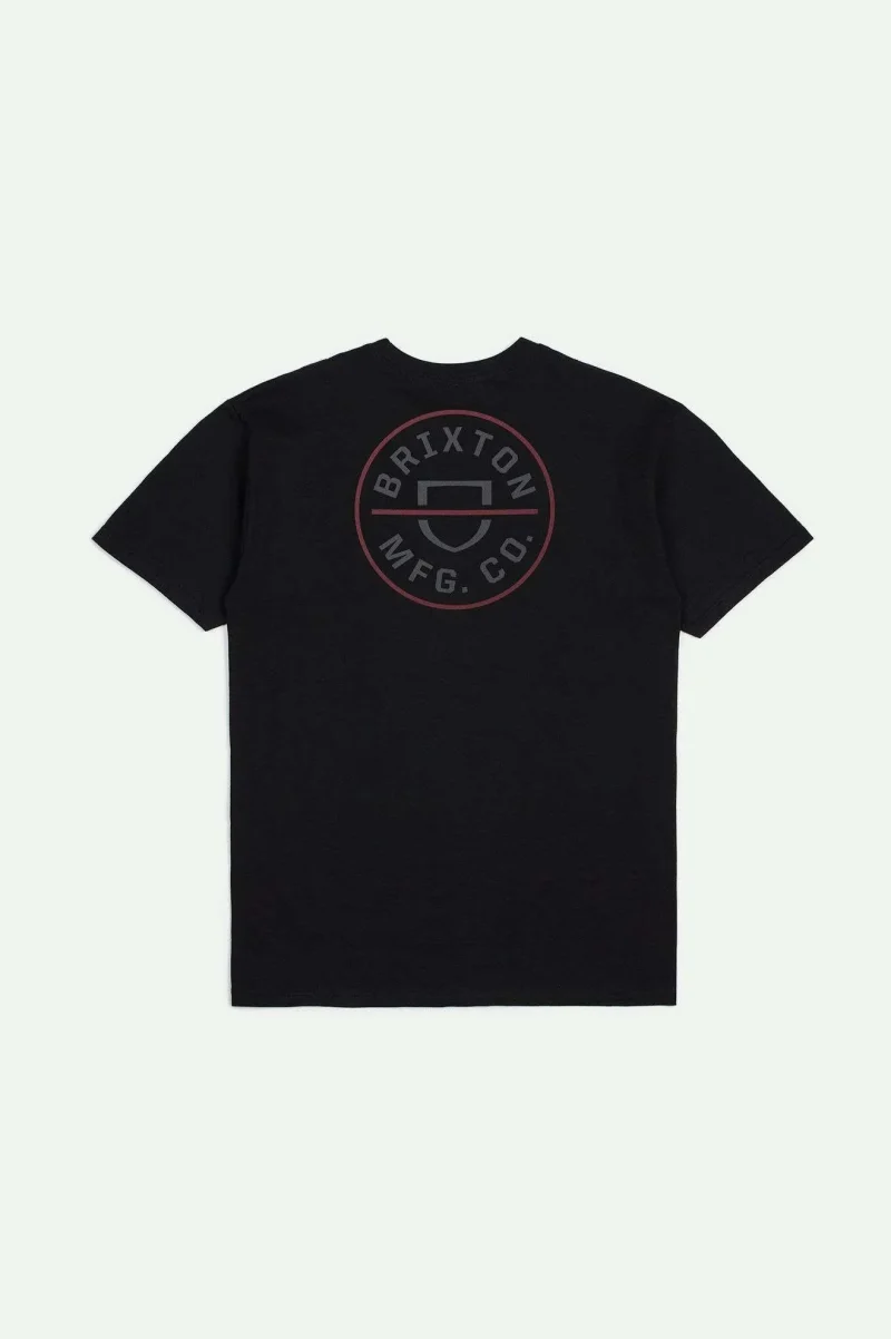 crest ii short sleeve standard t shirt black charcoal mahogany