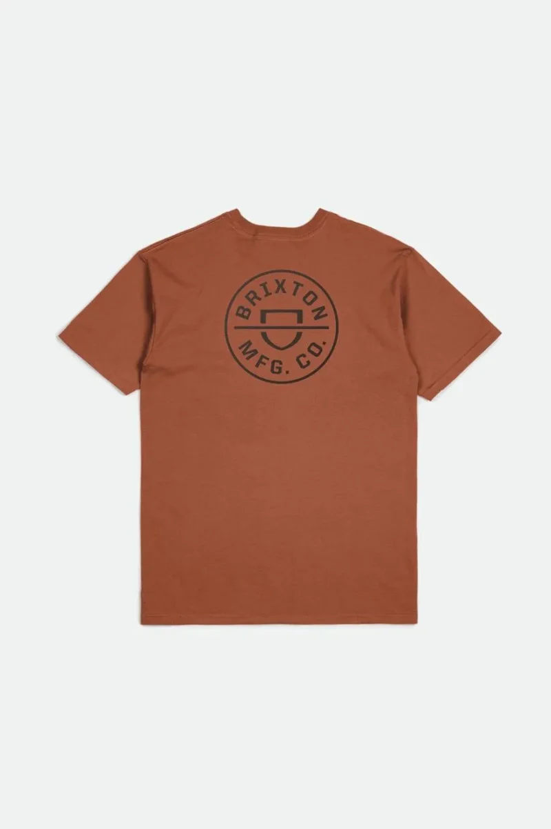 crest ii short sleeve standard tee terracotta washed black