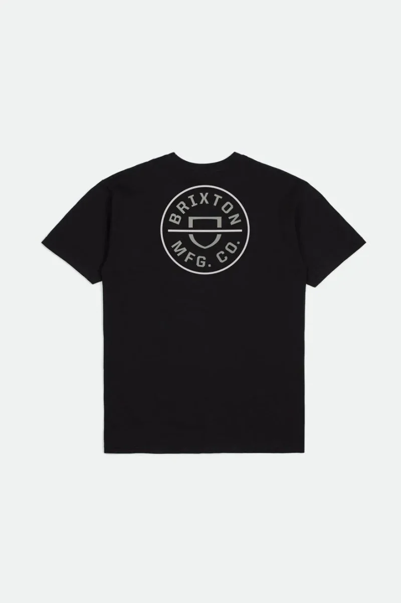 crest ii short sleeve tee black grey white