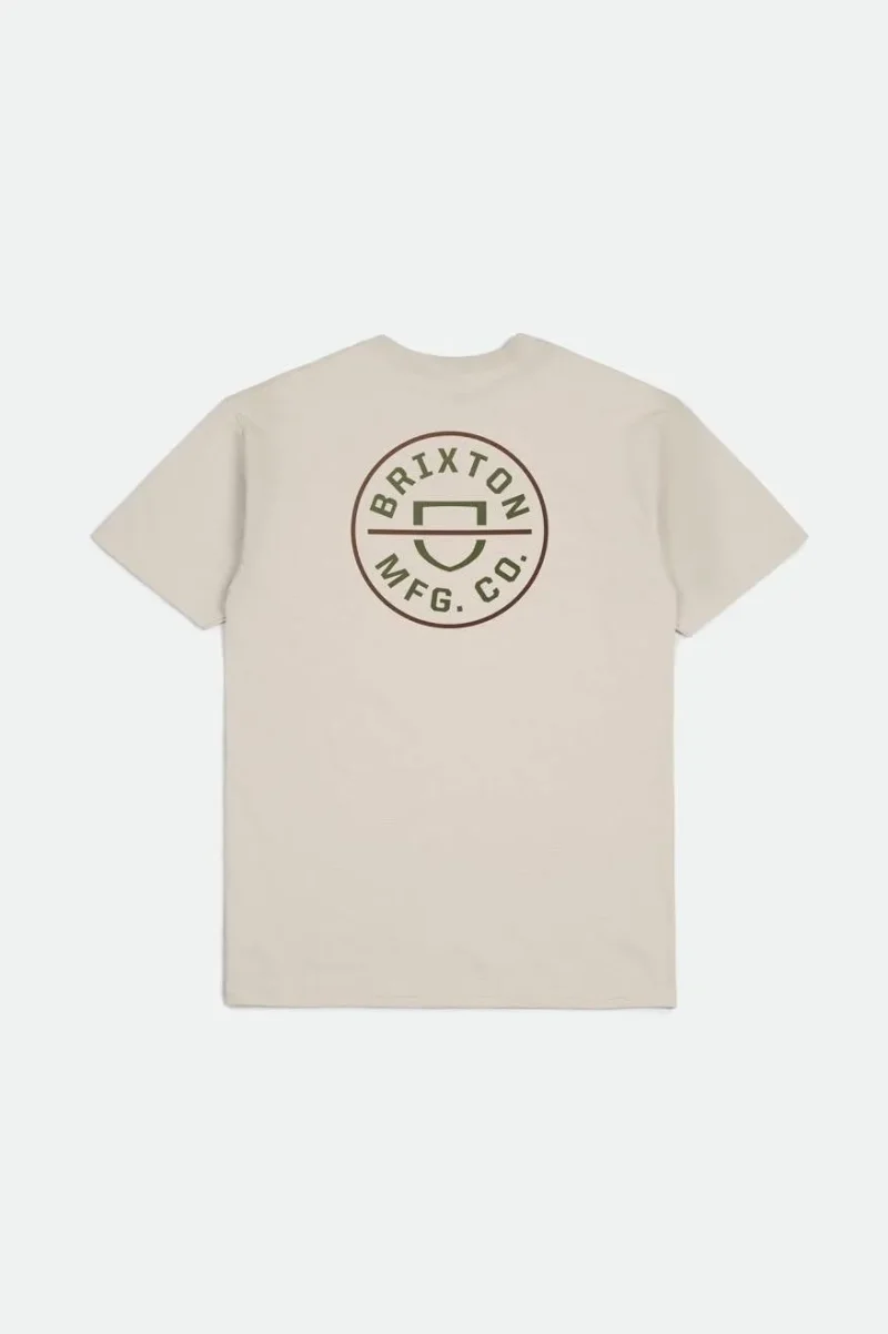 crest ii short sleeve tee cream sea kelp sepia