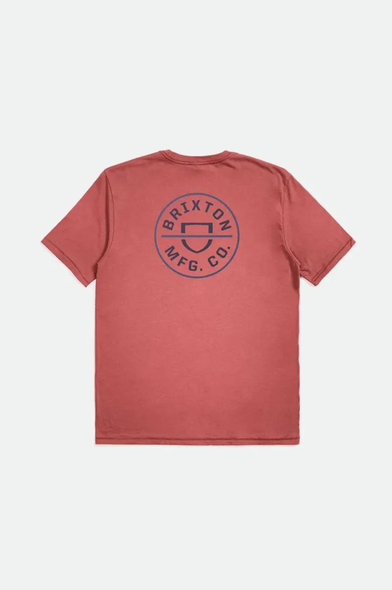 crest ii short sleeve tee dusty cedar navy pacific blue