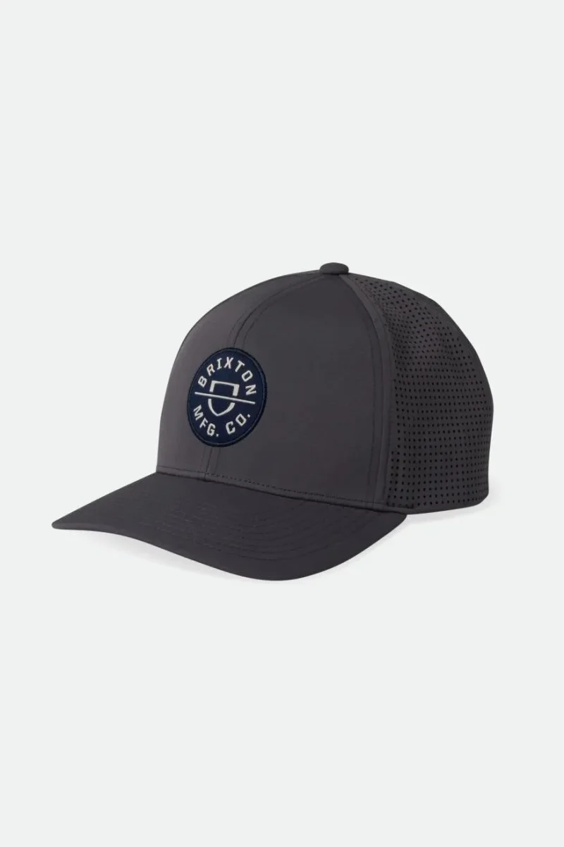 crest netplus charcoal navy snapback hat