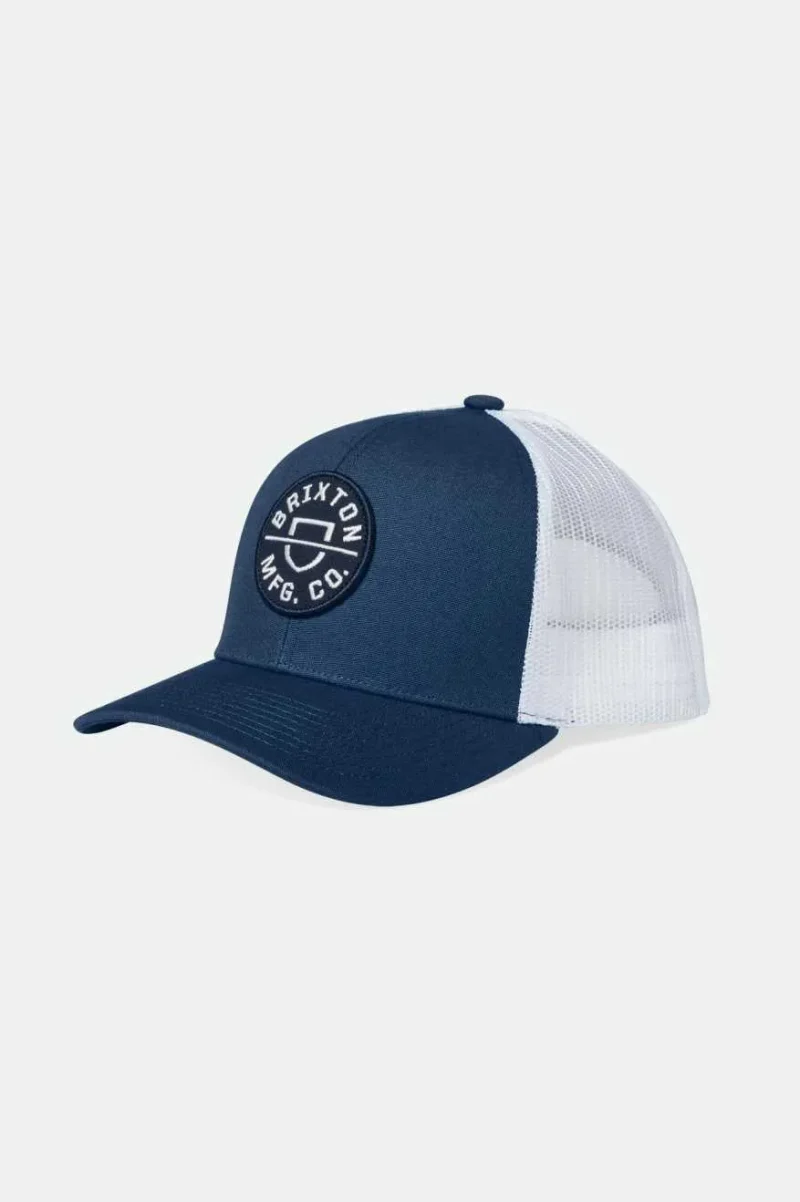 crest netplus trucker hat dark denim