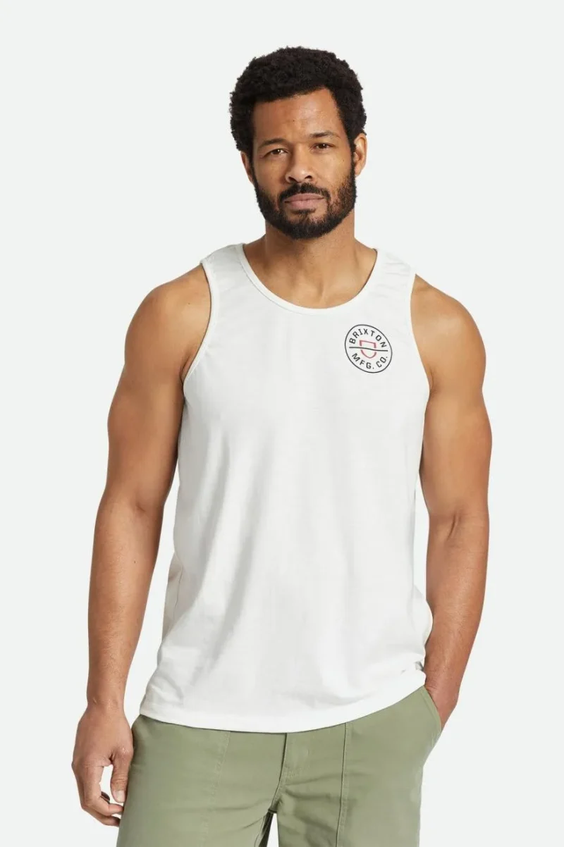 crest off white burnt red tank top