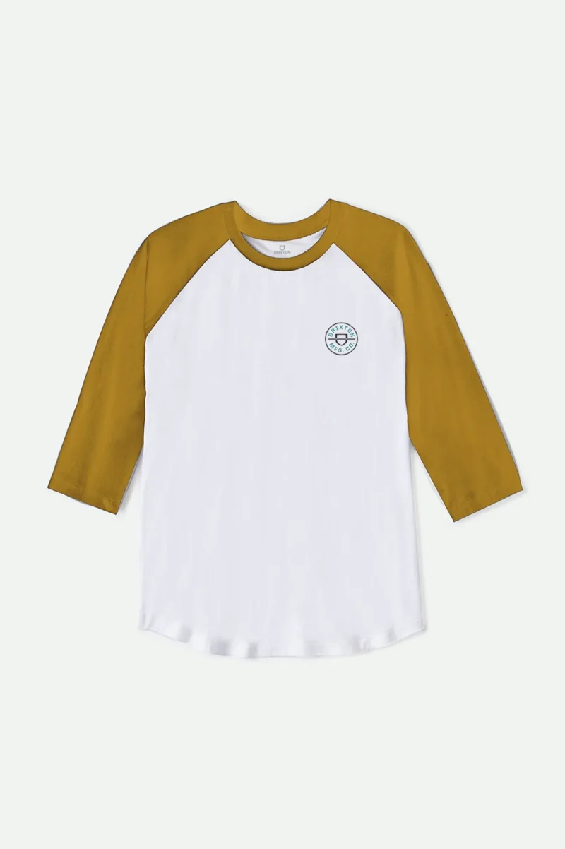 crest short sleeve raglan knit white golden glow