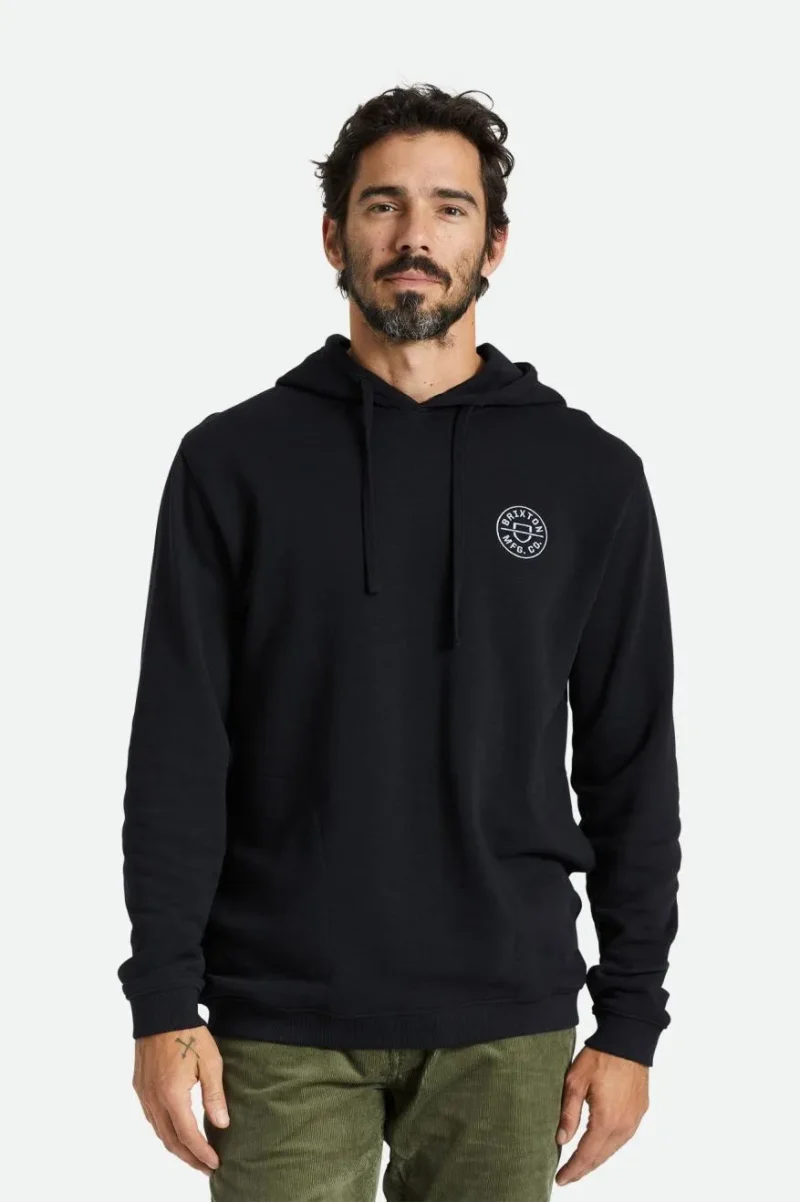 crest summer french terry hoodie black