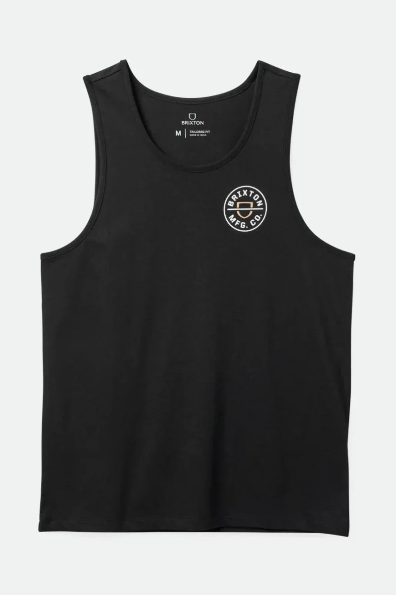 crest tank top black apricot white