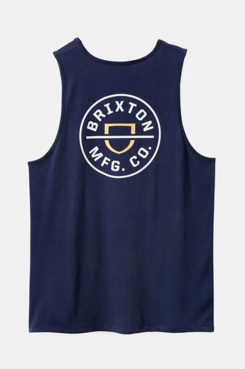 crest washed navy off white tank top