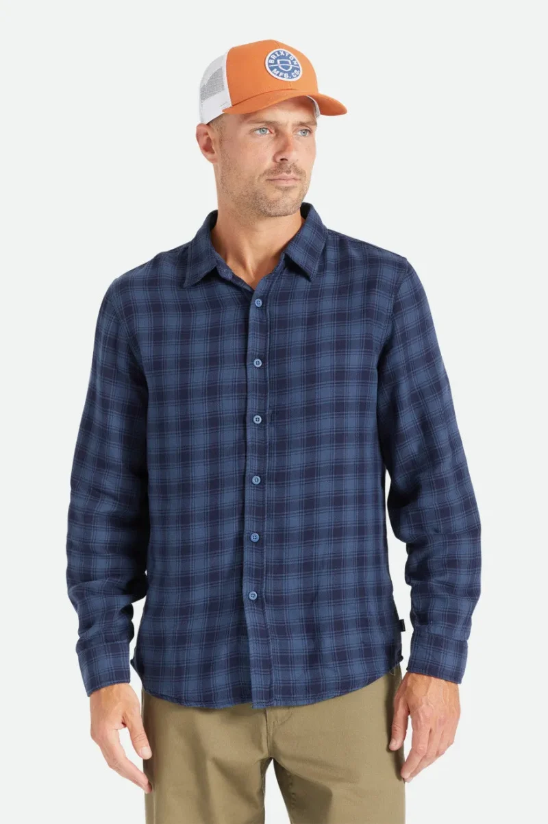 cruz soft weave flannel shirt moonlit ocean joe blue