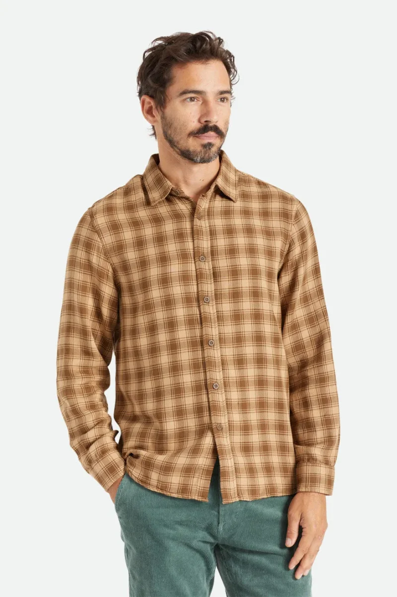 cruz soft weave l s flannel shirt mojave palm green