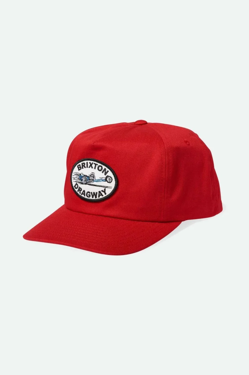 dark red dragway snapback hat