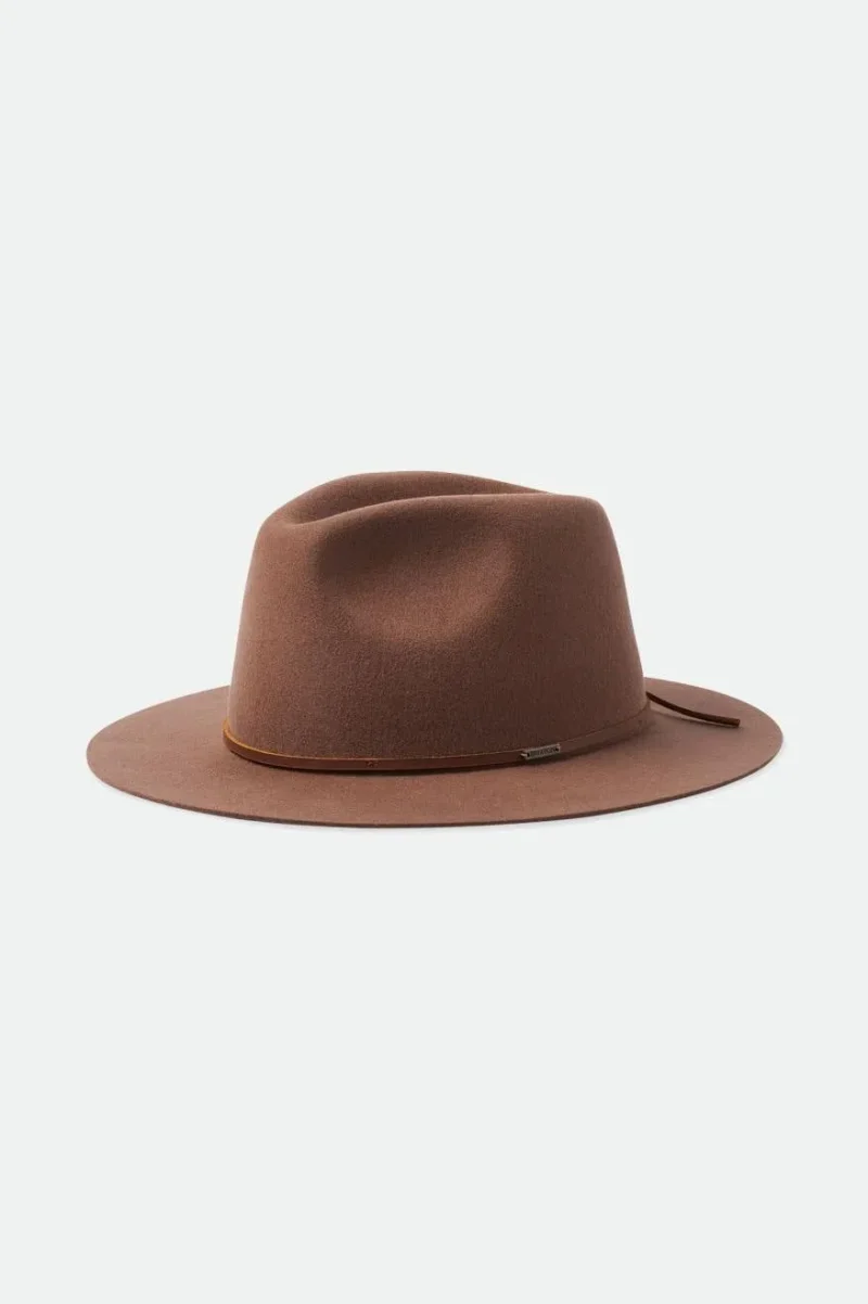 dark tan wesley fedora hat