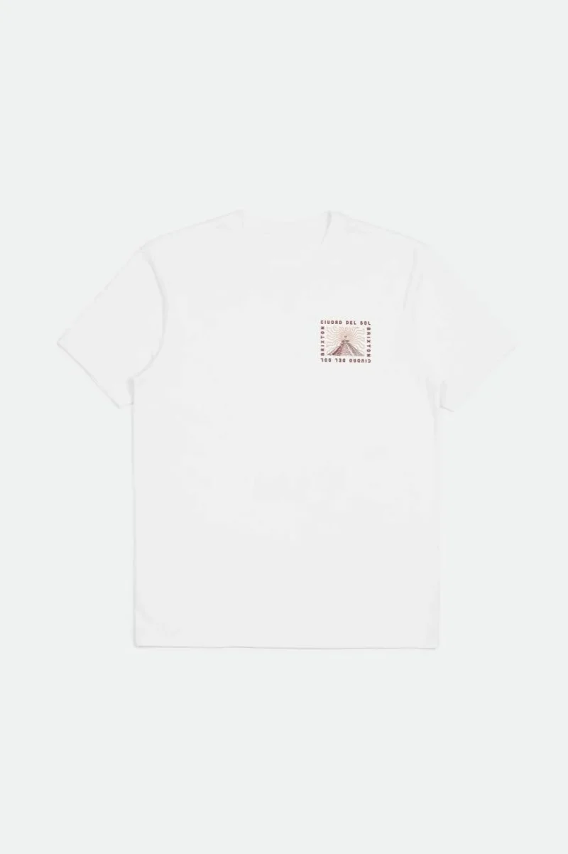 del sol white short sleeve tailored tee