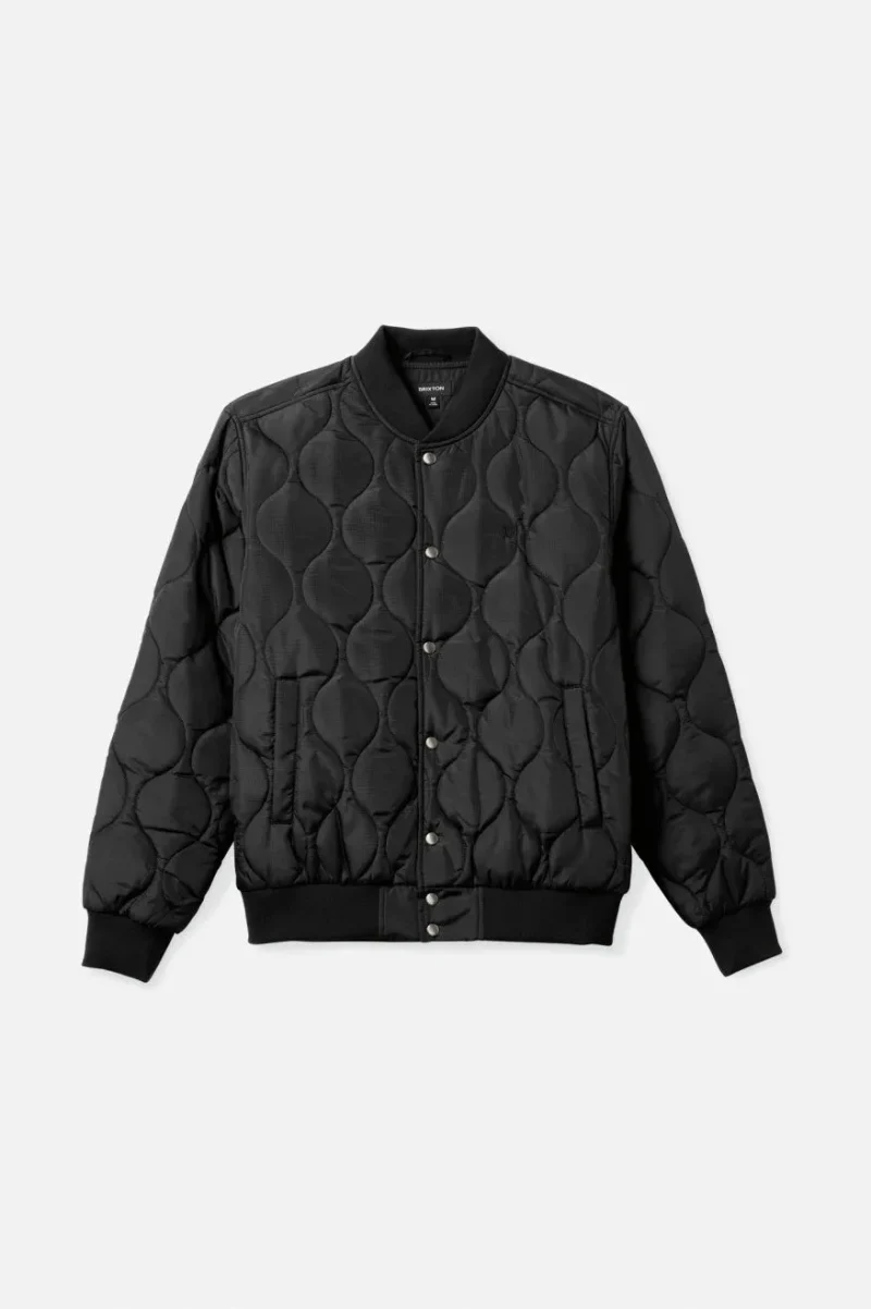 dillinger black quilted bomber jacket