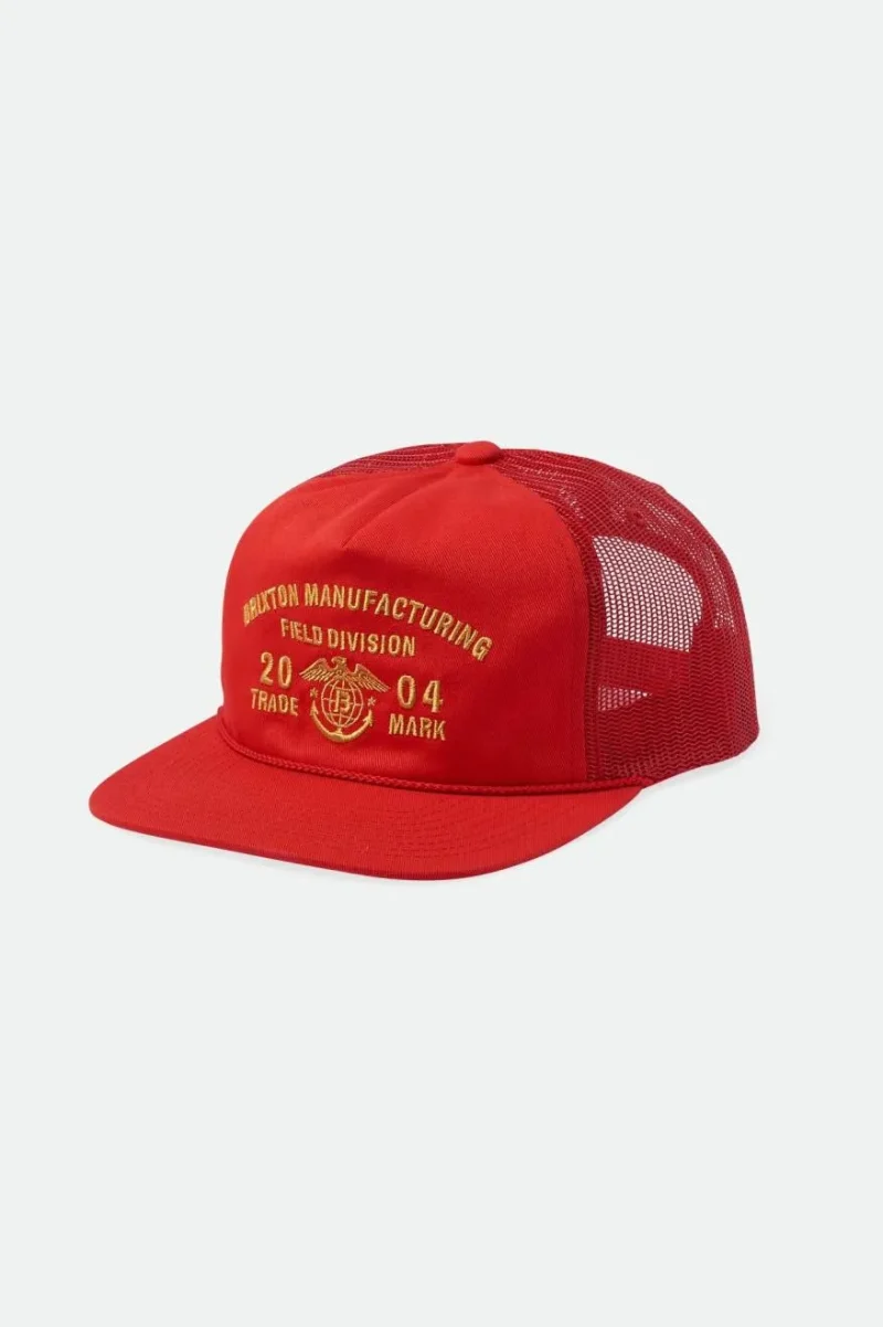 division mp aloha red trucker hat