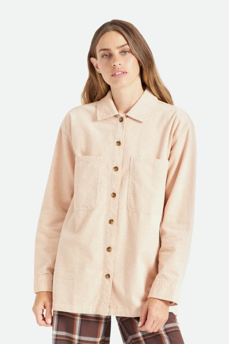 dundee corduroy overshirt in rose dust