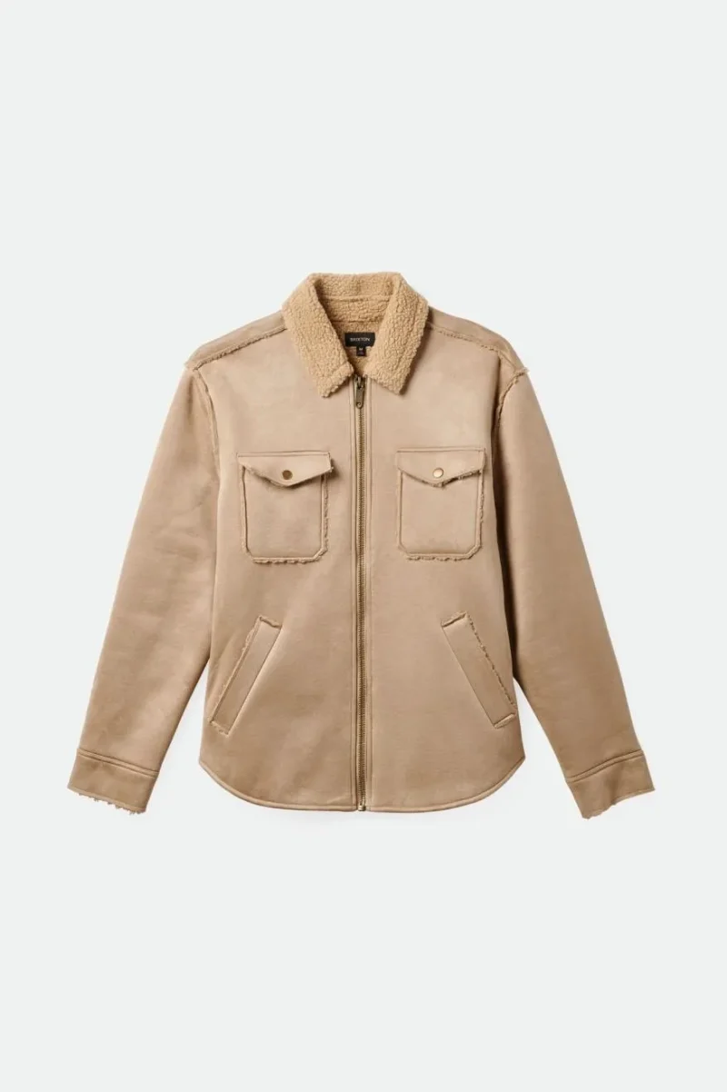 durham sand vegan shearling jacket