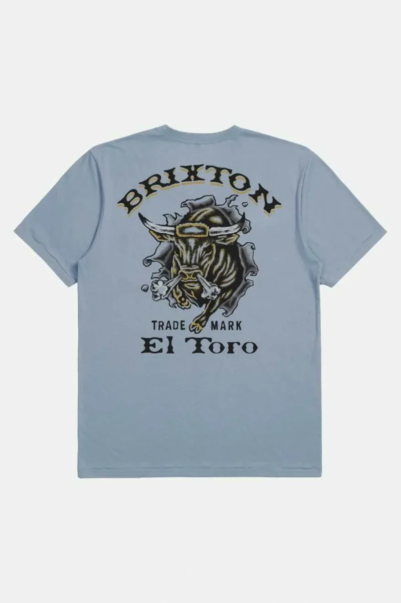 dusty blue el toro tailored short sleeve t shirt