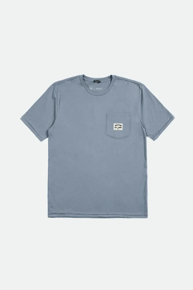 dusty blue woodburn summer pocket tee