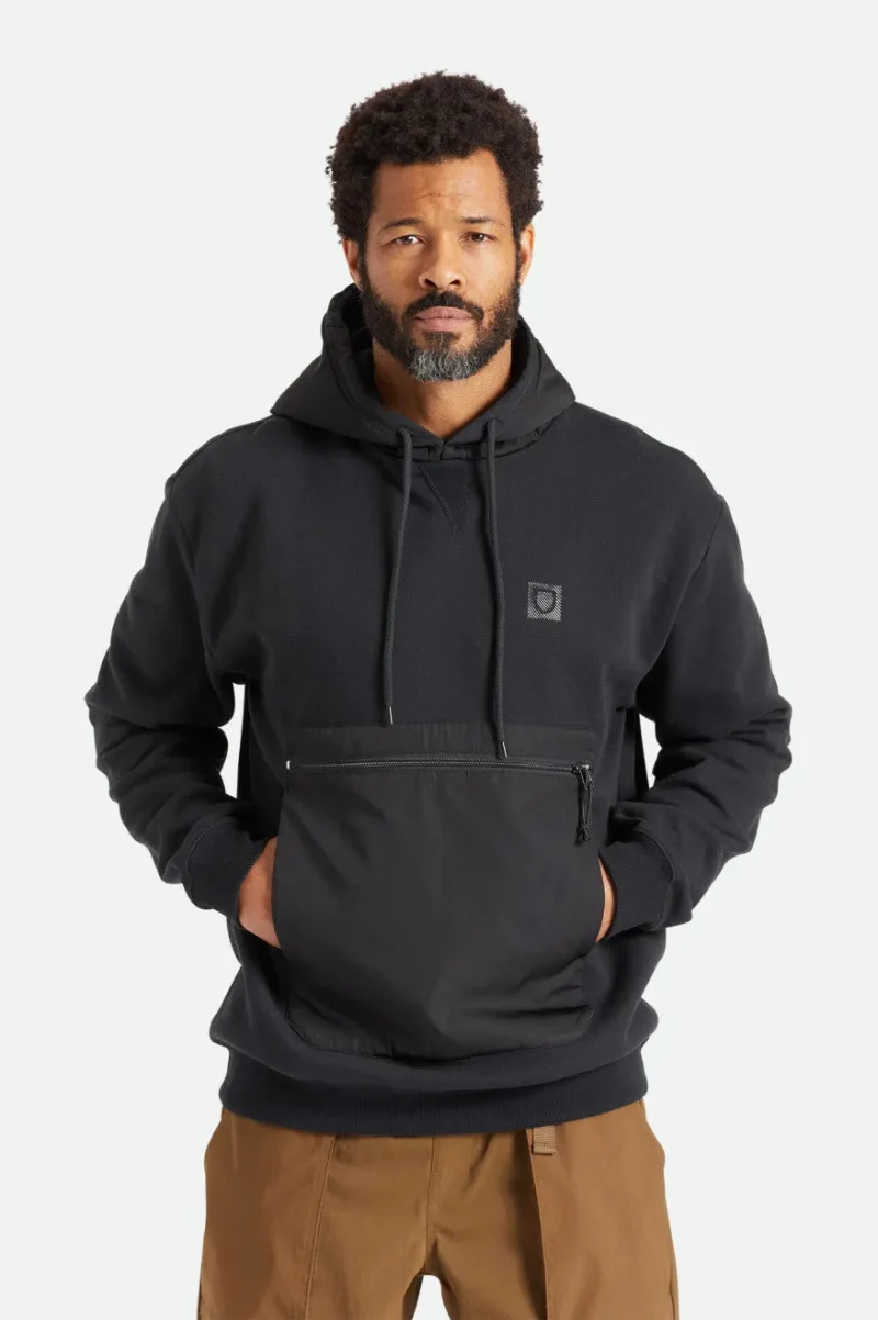 eco friendly black utility hoodie