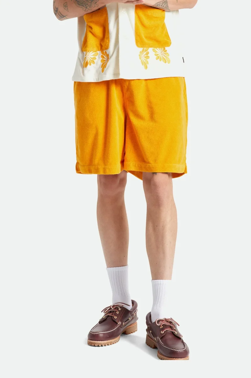 elevated terry cloth shorts golden glow