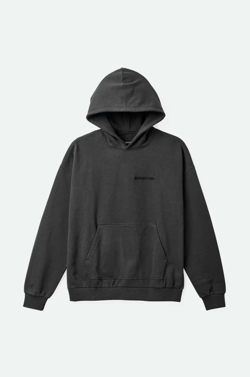 embroidered heavyweight oversized black hoodie