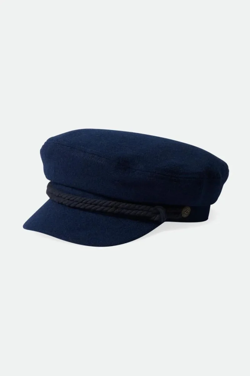 fiddler washed navy black fisherman cap