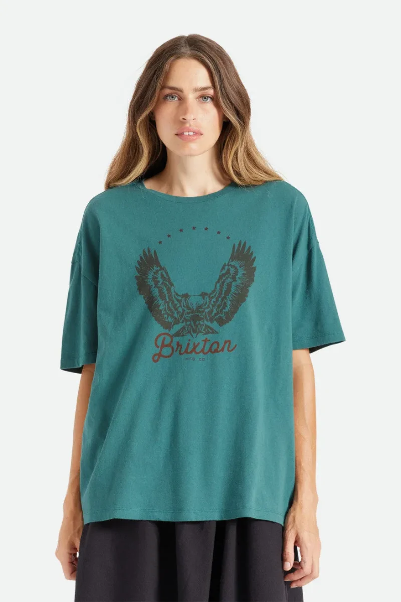 freebird emerald oversized boyfriend tee