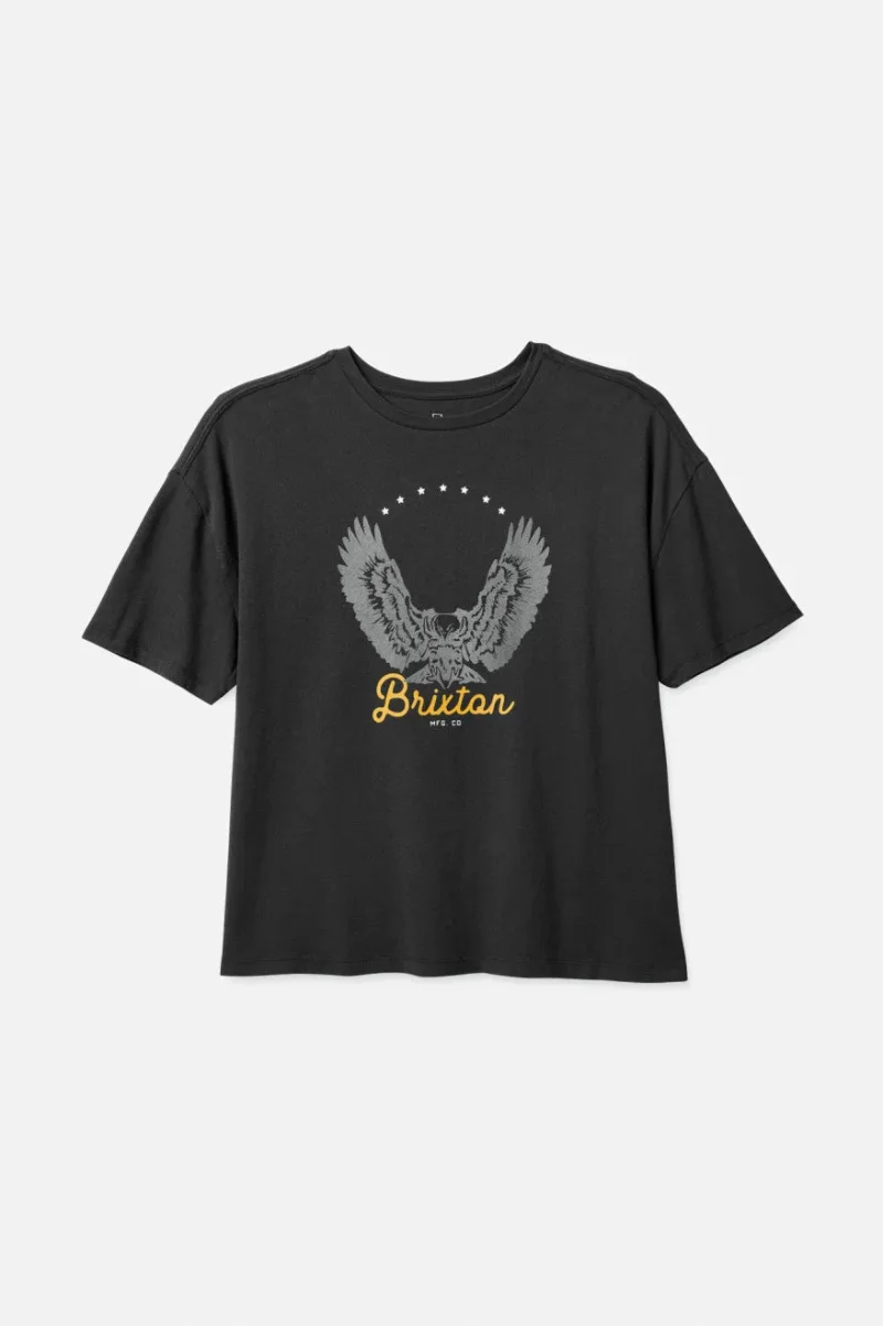 freebird washed black oversized boyfriend tee