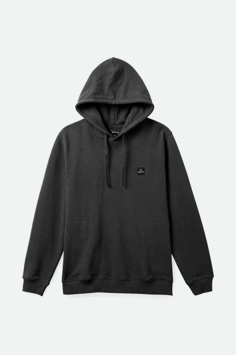 french terry slub hoodie washed black