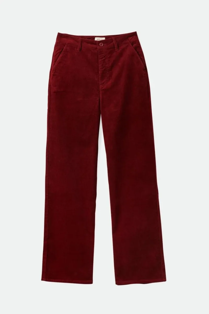 full length wide leg pants dark burgundy