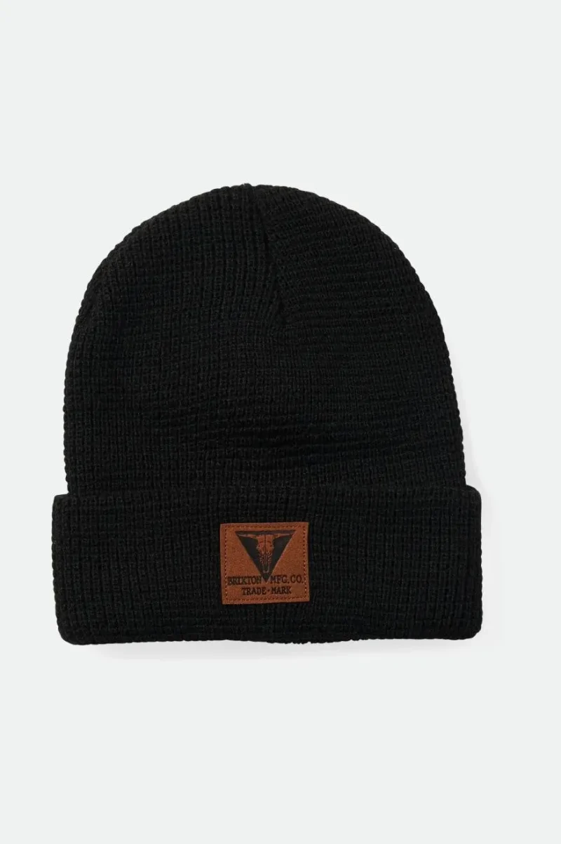 galveston waffle knit black beanie